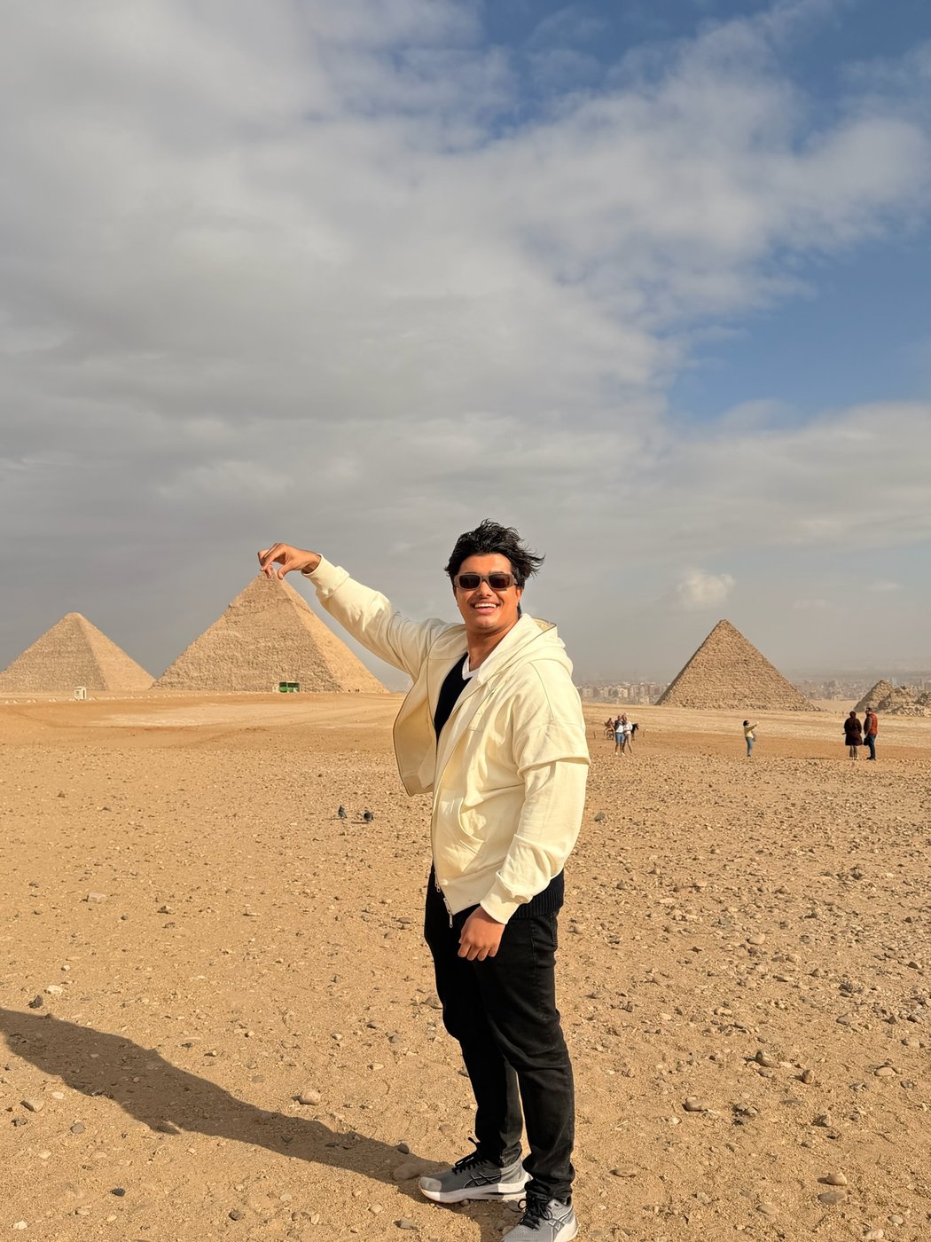 At the pyramids of Giza, Egypt