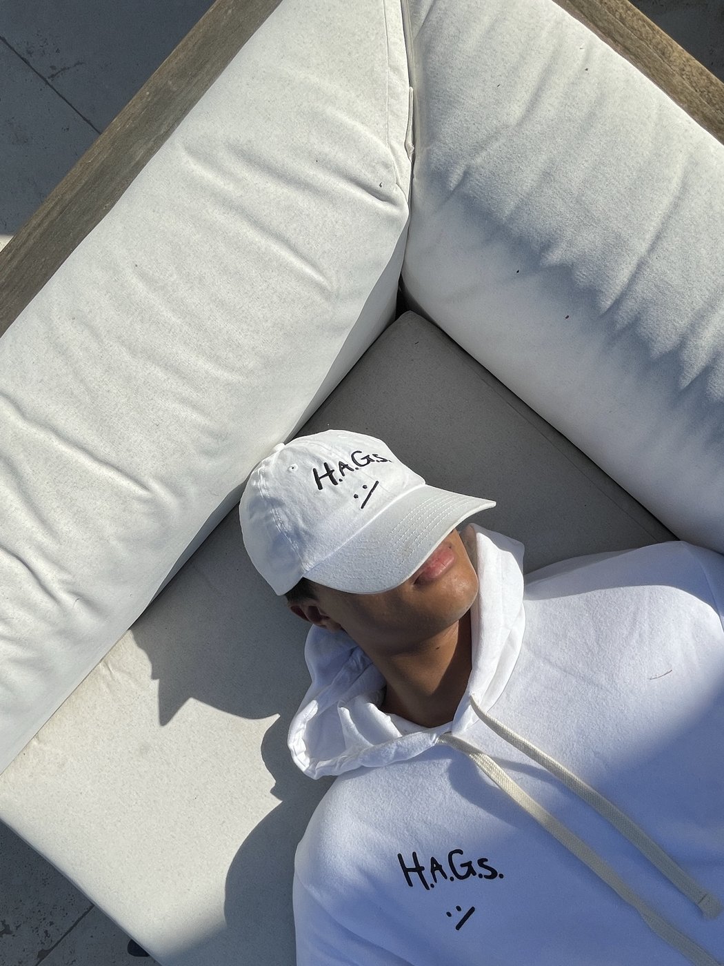Wearing HAGS merch