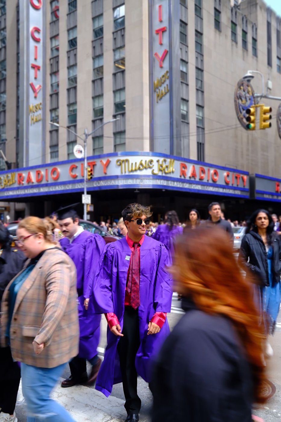 Graduating NYU Tisch outside Radio City Music Hall